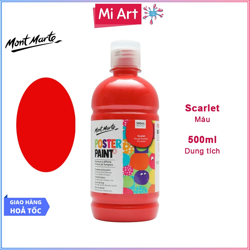 Màu Nước Poster Paint Mont Marte 500ml - Scarlet - MPST0020