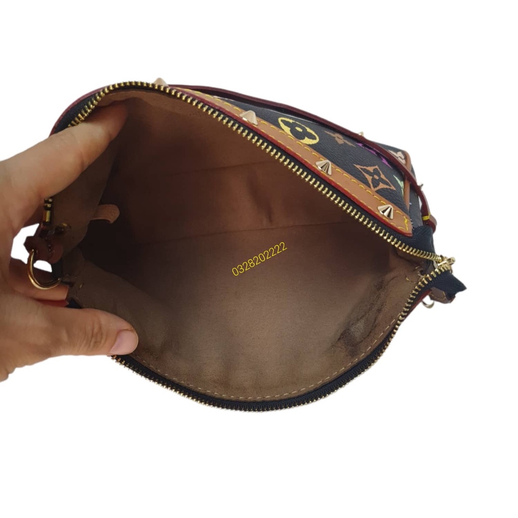 II.Túi kẹp nách LV trắng hoa 7 màu si Nhật xịn sò