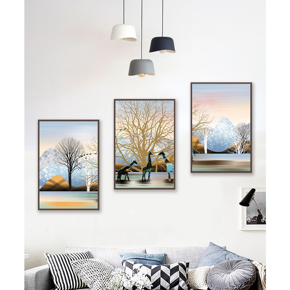 In hình ép gỗ Laminate TRANH TRỪU TƯỢNG - Mẫu 23 (3 HCN 3x20x30, 3x30x40, 3x40x60). In ảnh theo yêu cầu