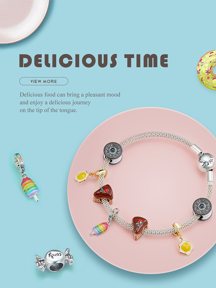 Hạt Xỏ Vòng Tay Bamoer BSC350 Bằng Bạc Hình Trứng Chiên Dùng Để Làm Trang Sức DIY Cho Nữ