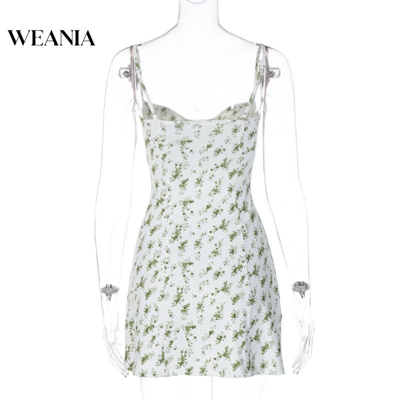 Đầm Hai Dây Hở Lưng In Hoa Thời Trang Mùa Hè Cho Nữ