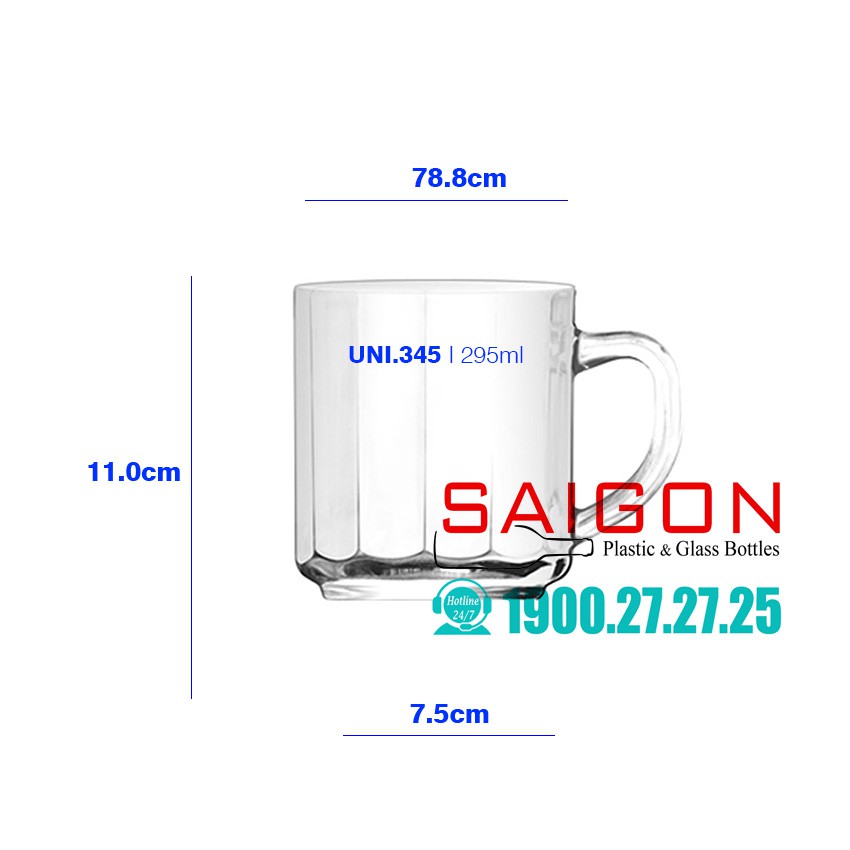 Tách Trà Sọc Có Quai Union Stack Tea Cup 295ml | Thủy Tinh Cao Cấp , Nhập Khẩu Thái Lan | BigBuy360 - bigbuy360.vn