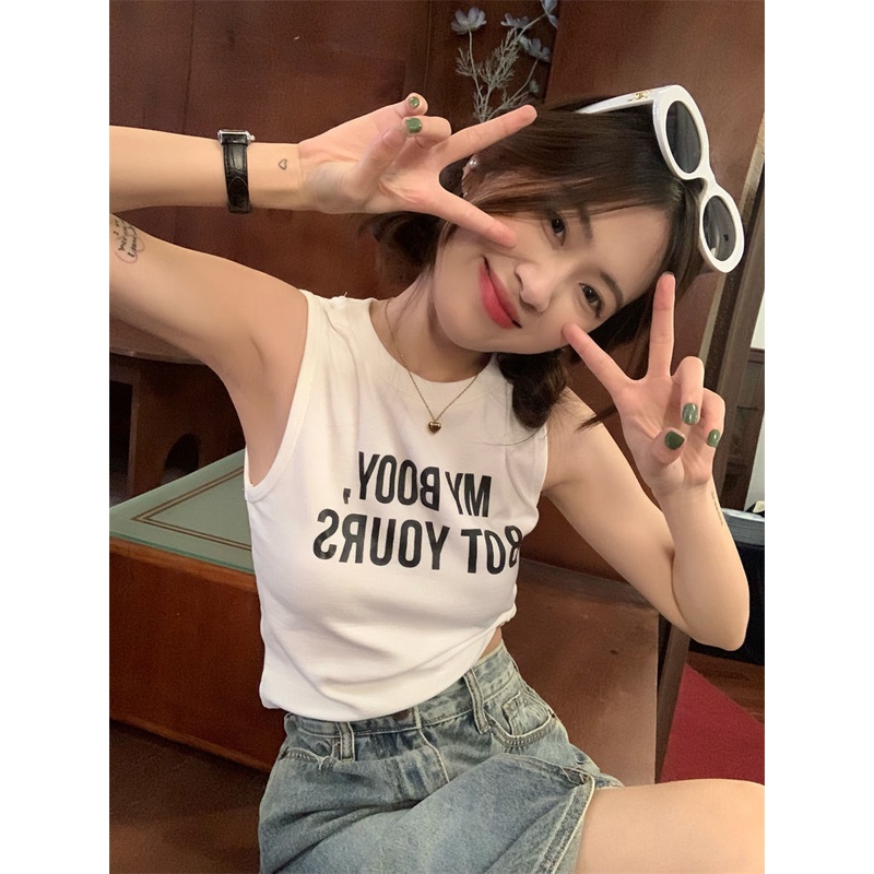 Áo Hai Dây Dáng Ngắn Phong Cách Mỹ Thời Trang Mùa Hè Quyến Rũ Cho Nữ