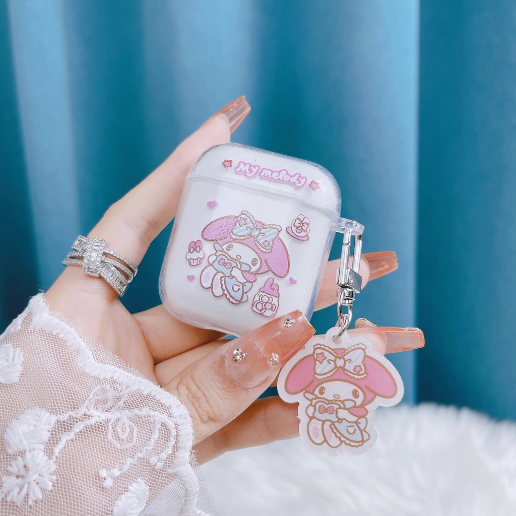 Vỏ Bảo Vệ Hộp Sạc Tai Nghe Airpods 1/2/3/Pro 2021 inPods i12 Bằng Tpu Mềm Màu Trong Suốt