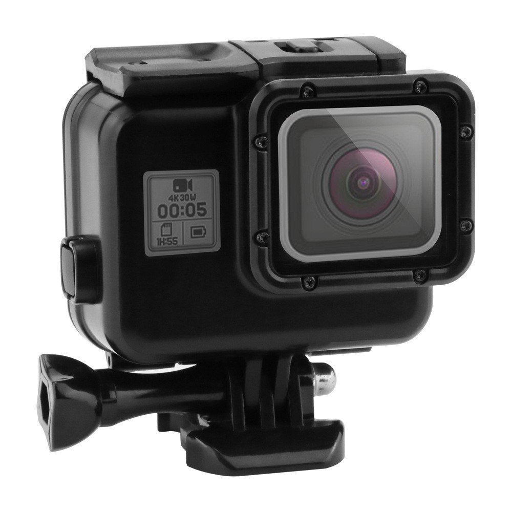 Case chống nước màu đen kèm nắp cảm ứng cho GoPro Hero 7/6/5, GoPro new hero 2018