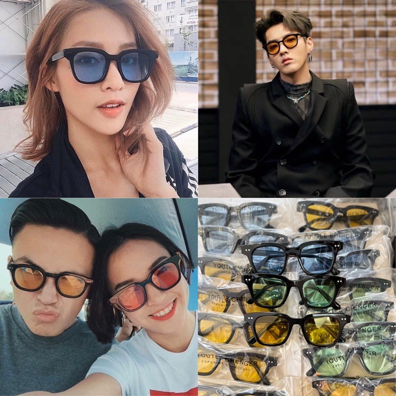 [Ảnh thật] Kính mát thời trang đủ màu tặng kèm bao da