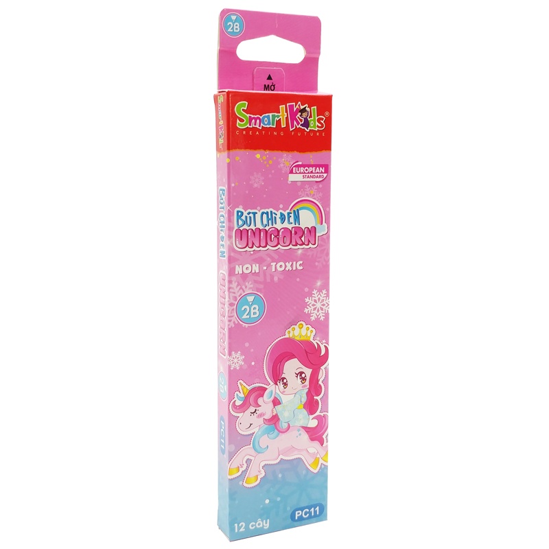Hộp 12 Bút Chì Gỗ Họa Tiết 2B Unicorn - Smart Kids PC11