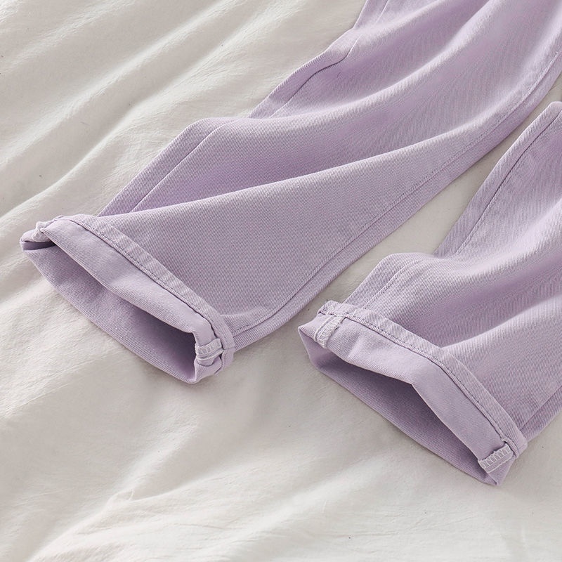 Purple High Waisted Wide-Length Jeans Autumn/Winter New Arrivals For Women