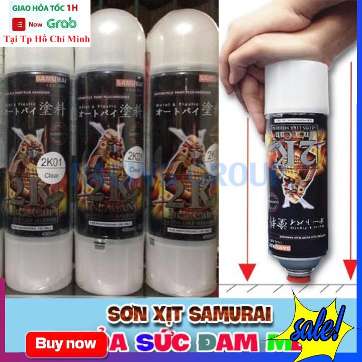 Sơn Xịt Xe Máy Chính Hãng Samurai 2K01 - Sơn Xịt Phủ Bóng Bám Dính Tốt Màu Bền Đẹp