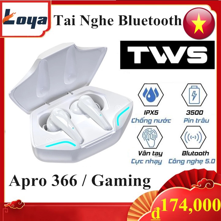 Tai Nghe Bluetooth Gameming Apro 366 Tws Tại Nghe Gaming Không Dây Bluetooth 5.0 Bass Độ Trễ Cực Thấp Liên quân
