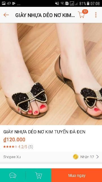 Giày nhựa nơ kim tuyến | BigBuy360 - bigbuy360.vn