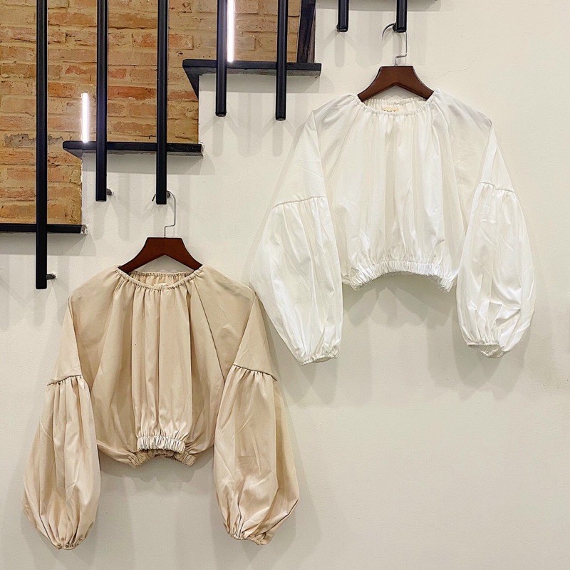 Áo Kiểu PUMI TOP tay dài cổ tròn chất vải dày dặn form chuẩn croptop trẻ trung năng động