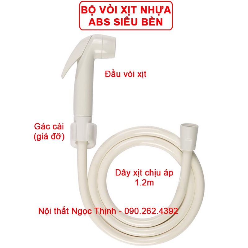 [SIÊU RẺ] Bộ vòi xịt vệ sinh nhựa ABS SVX-10 màu trắng sứ bền và đẹp