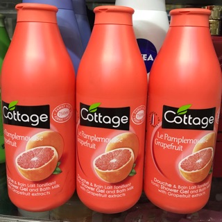 Sữa tắm dưỡng sáng da Cottage Pháp 750ml Hương Cam