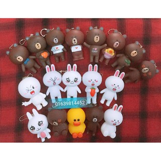 Móc khóa gấu brown và thỏ cony