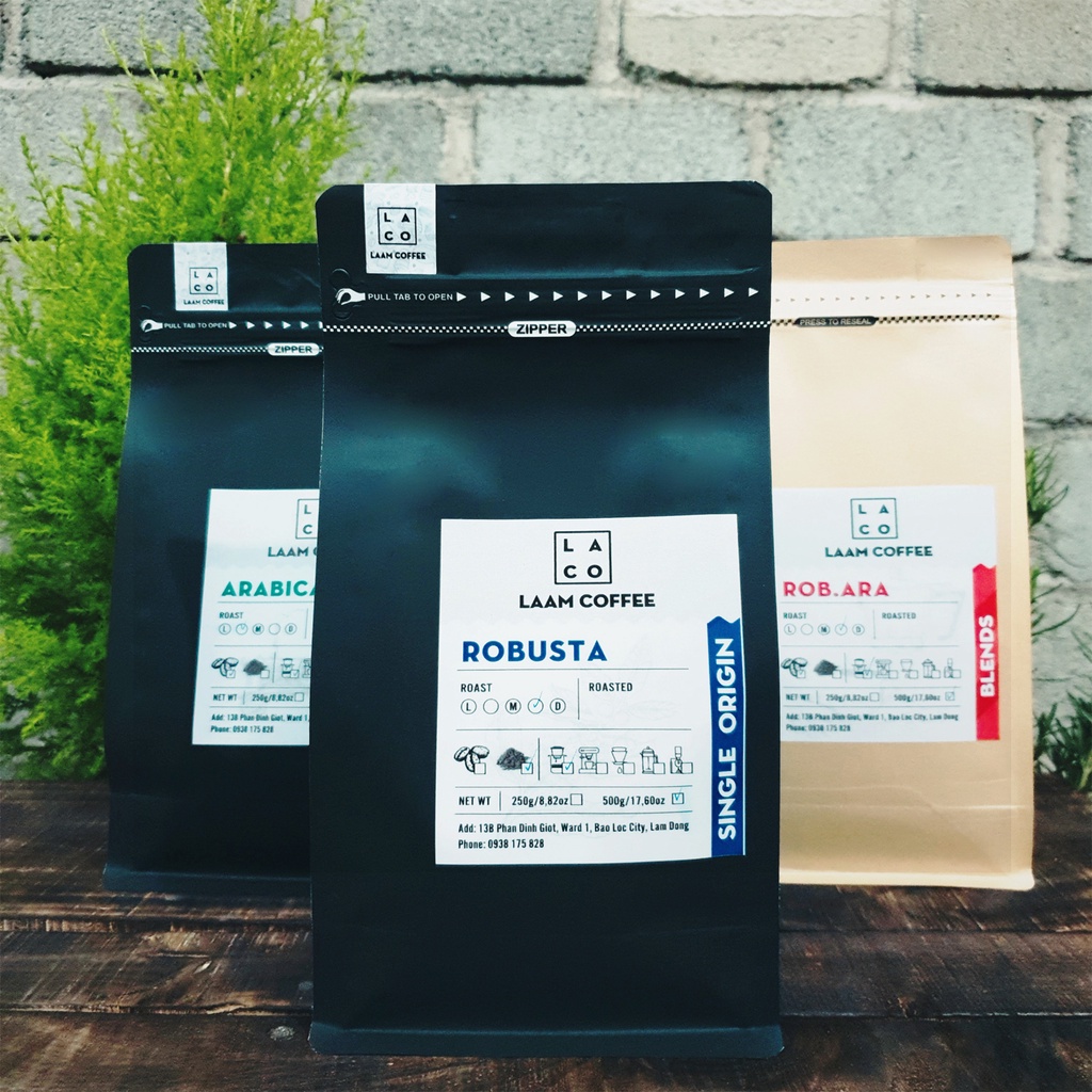 [500g] 100% Robusta Cà Phê nguyên chất (nguyên hạt hoặc bột)