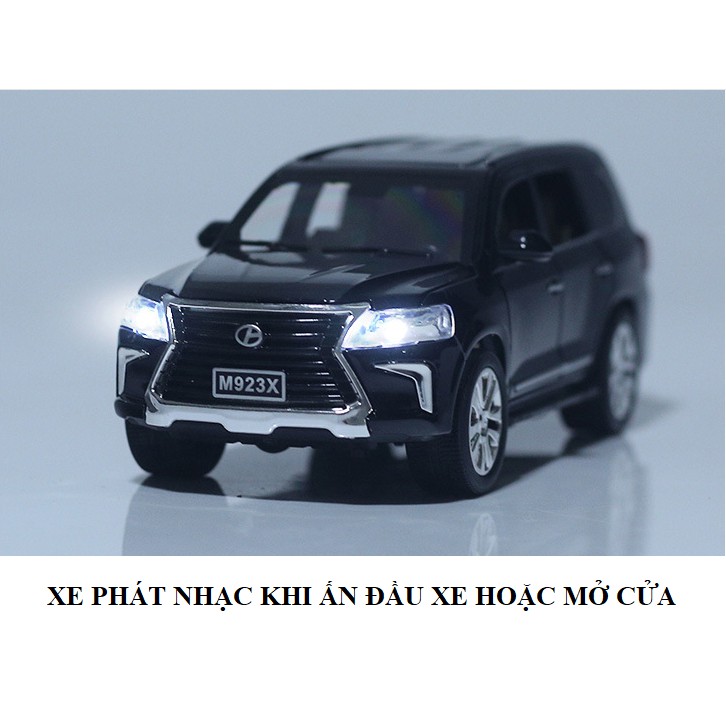 Xe mô hình ô tô LX570 tỉ lệ 1:24 mô hình bằng sắt mở các cửa có âm thanh và đèn đồ chơi trẻ em