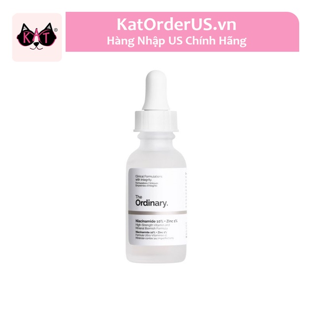 Serum The Ordinary Niacinamide 10% + Zinc 1% Giúp Cân Bằng Bã Nhờn Làm Sáng Da Thu Nhỏ Lỗ Chân Lông 30ml