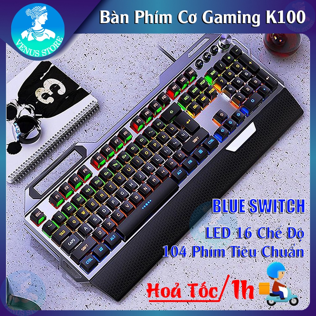 Bàn Phím Cơ Gaming K100 Full Tích Hợp LED Rainbow 16 Chế Độ- Bàn Phím Cơ Dành Cho Game Thủ