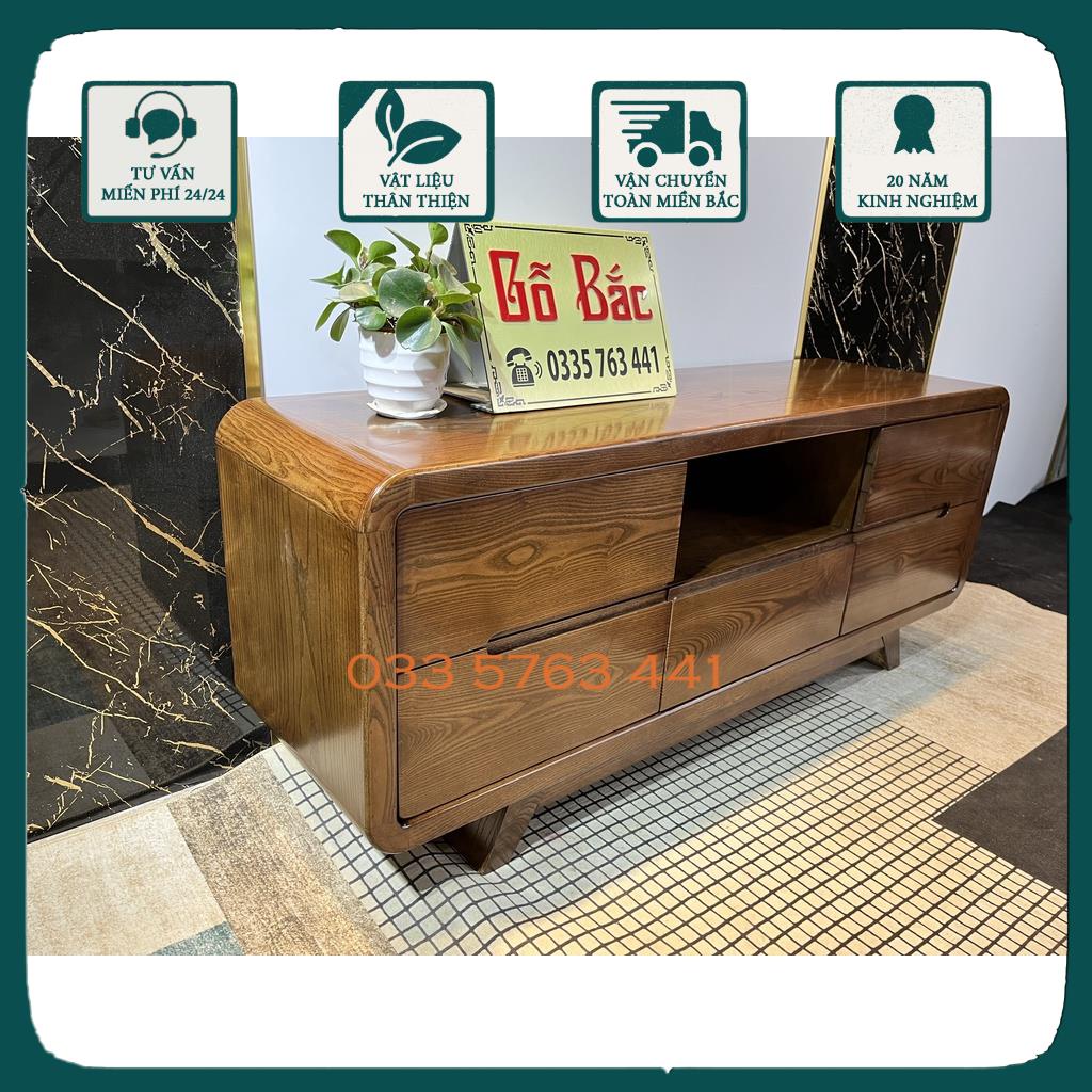 Kệ tivi gỗ tự nhiên sơn màu óc chó dài nhiều kích thước tùy chọn phù hợp mọi không gian phòng khách và phòng ngủ