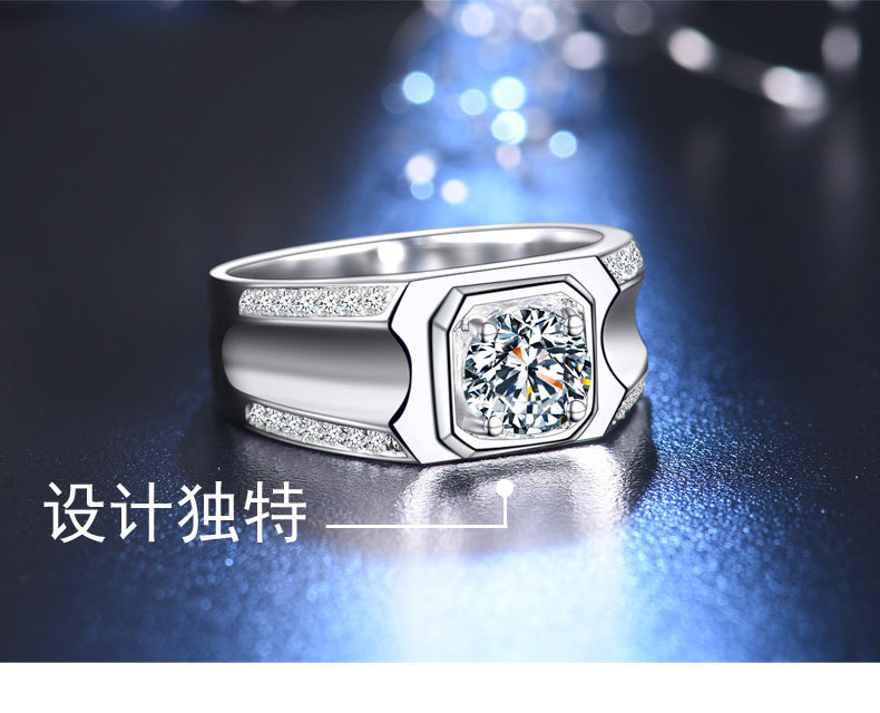 Nhẫn Đeo Tay Đính Đá Pt950 Đơn Giản 1 Karat Micro F-1