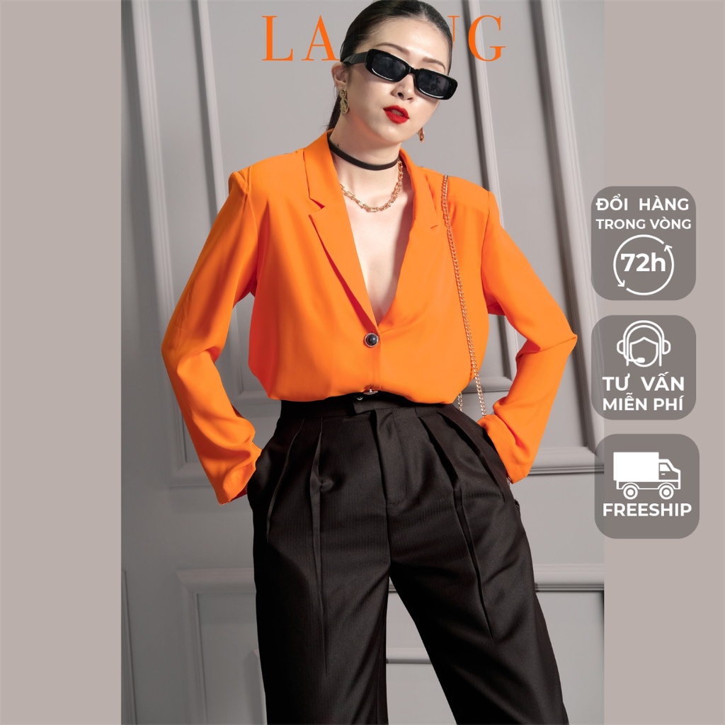 Áo Vest Nữ Màu Cam Tay Dài LAKING HOUSE