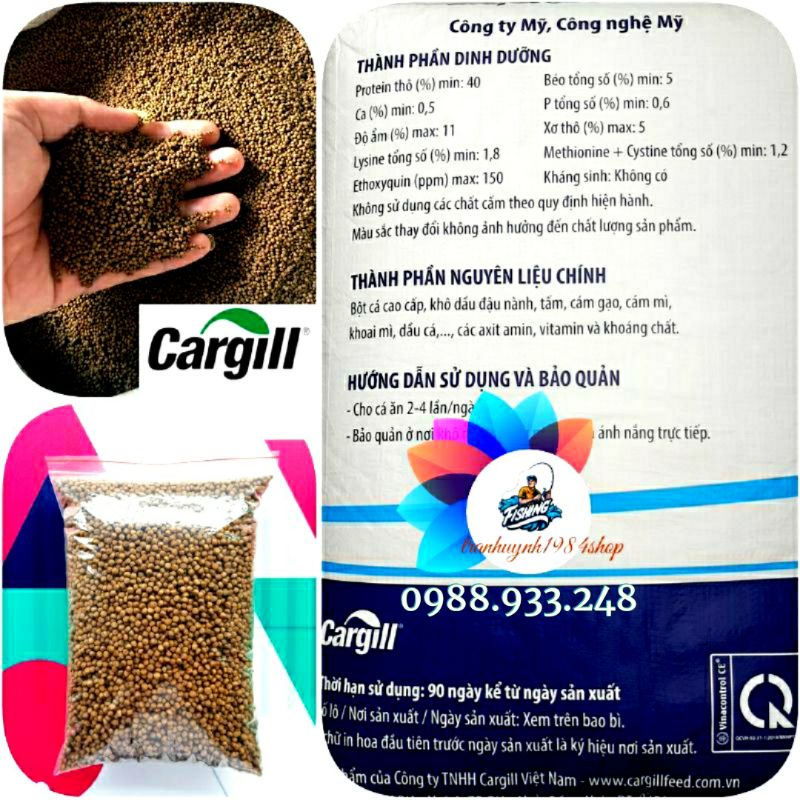 Cám cá Cargill 7414 dùng cá cảnh, cá 7 màu hoặc dùng làm mồi câu (1Kg)