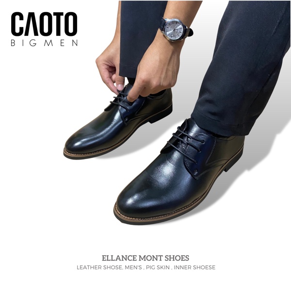 Giày Tây Nam Có Dây Elegant Màu Đen Big Size - Giày Tây Big Size Nam 45 46 47 48