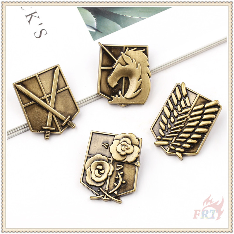 ★ Attack On Titan - Corps Emblem Series 01 Brooches ★ 1Pc Anime Scouting Legion / Stationary Guard / Military Police / Trainee Squad Fashion Doodle Enamel Pins Backpack Button Badge Brooch