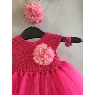 Set váy len tutu hoa xù (nhiều màu theo yc)