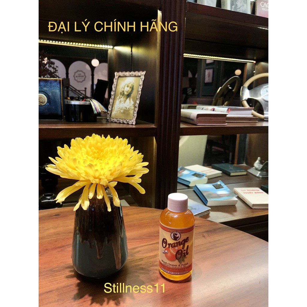 [Hàng Mỹ chính hãng]. Nước lau sạch bóng đồ gỗ nội ngoại thất, hương cam. Orange oil Howard. 140ml