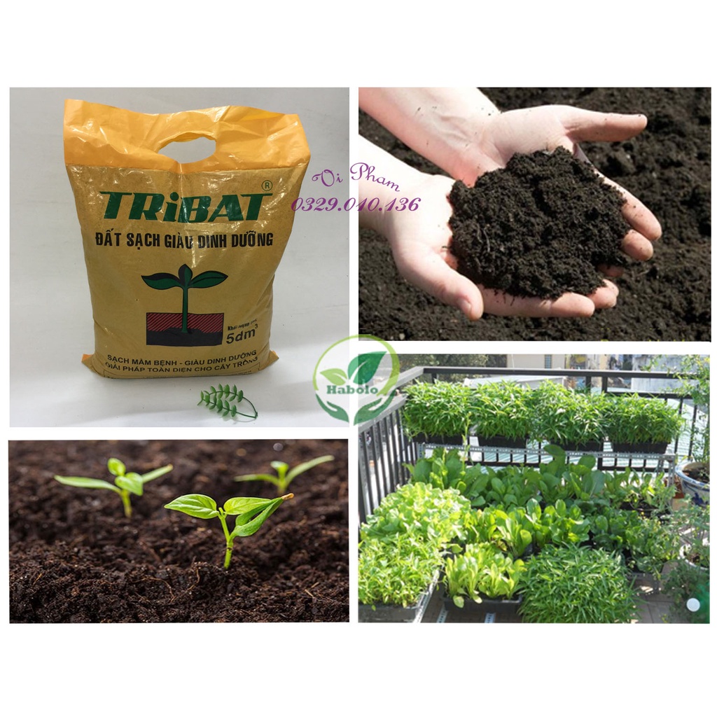 Đất trồng cây - Đất sạch trộn lẫn phân hưu cơ trồng cây đa dụng - bao 5dm3 (2kg)
