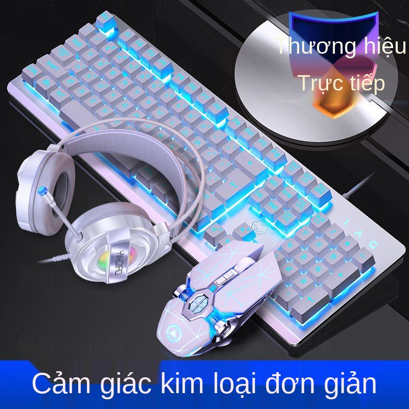 Bộ bàn phím và chuột thao tác Silver Eagle K002 có dây usb máy tính notebook game ăn gà