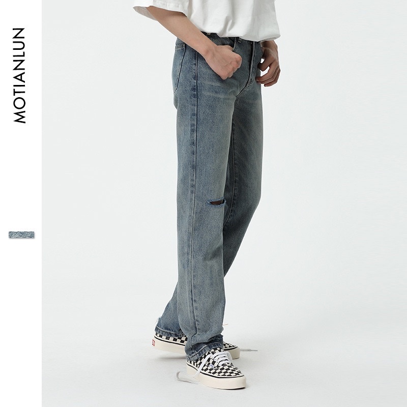 Quần jeans rách gối phong cách