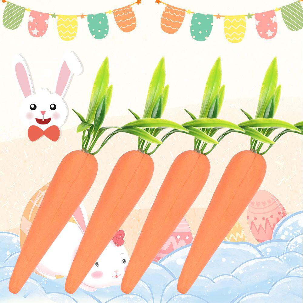 Set 4 Phụ Kiện Treo Trang Trí Nhà Cửa Hình Củ Cà Rốt Phục Sinh Dễ Thương