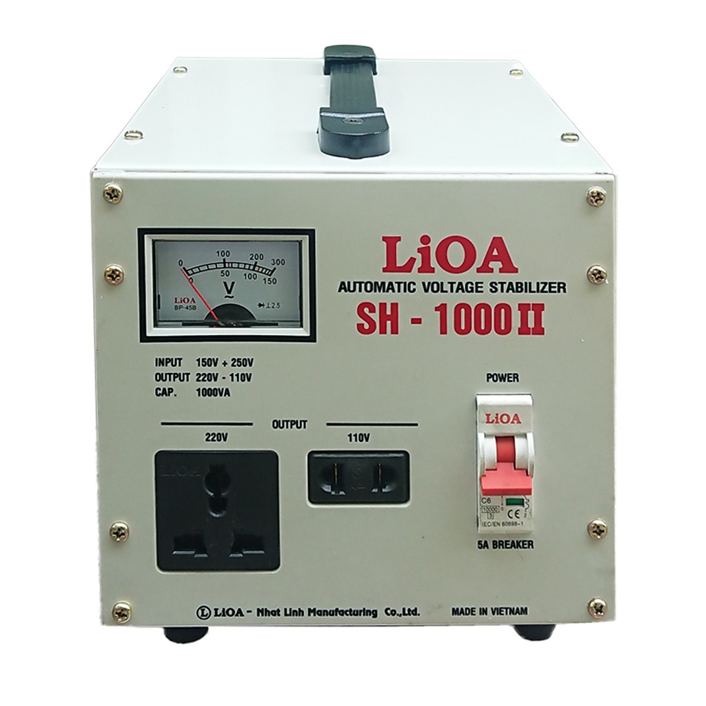 Ổn áp Lioa công suất 1kVA 1 pha (SH 1000II NEW2020) hàng chính hãng bảo hành 3 năm