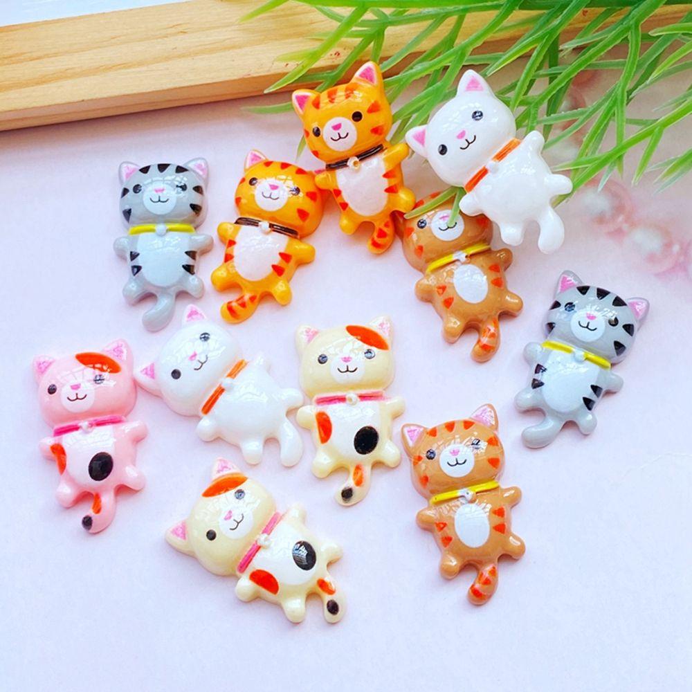 Bộ 10 Mặt Dây Chuyền Bằng Resin Mặt Đá Cabochon Lưng Phẳng DIY