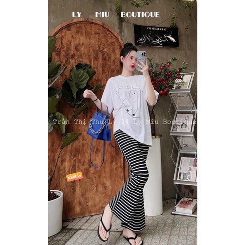 Sét áo hình+quần loe kẻ TT12