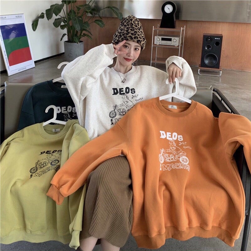 ÁO NỈ BÔNG HAIQUANG UNISEX OVERSIZE FORM TO NỈ DÀY CỔ TRÒN DỄ PHỐI ĐỒ CỰC CÁ TÍNH | BigBuy360 - bigbuy360.vn