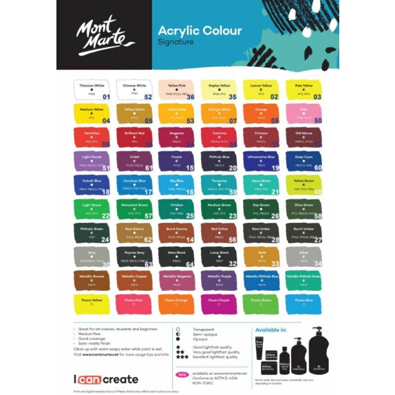 Màu Acrylic Vẽ 3D Nổi Chuyên Tranh Canvas, Vẽ Tường Chất Lượng Mont Marte 300ml