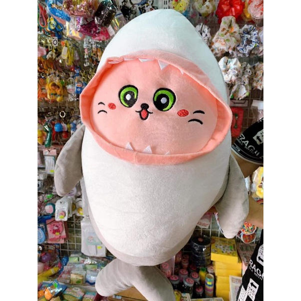 [Mã LIFE0503TOYS1 giảm 10% đơn 150k] Thú bông Cá mập mặt mèo siu cute 3 size