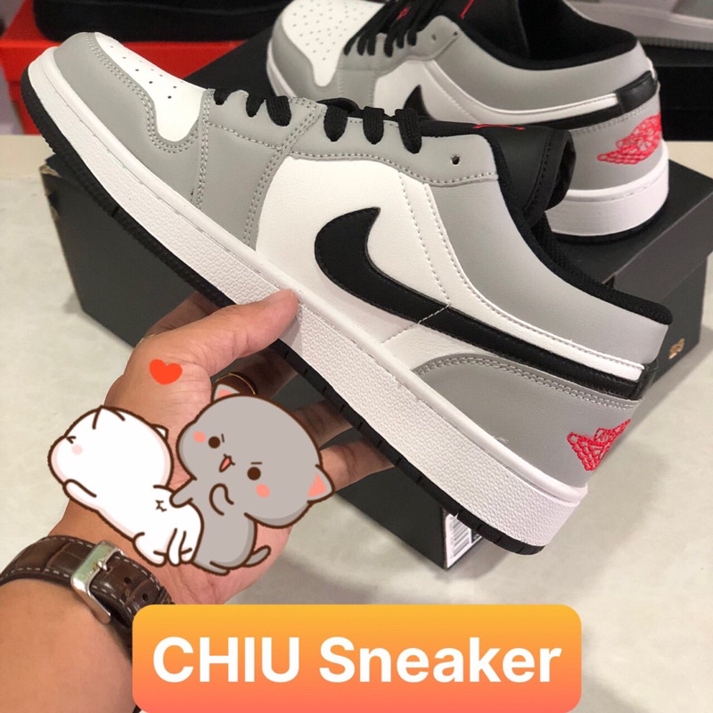 Giày thể thao Jordan 1 cổ thấp xám smoke phiên bản cao cấp giày Sneaker jd1 low smoke grey xám