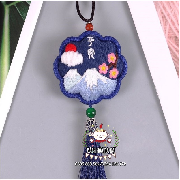 DIY tự thêu túi thơm phụ Kiện/Móc Khóa Bộ Kit Tự Tập Thêu Tay Phong Cách Biển Cả - The Sea Cho bạn Trai- Bách hóa Na Na