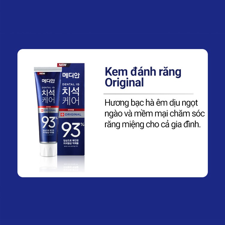 Kem Đánh Răng MEDIAN Dental IQ Original Màu Xanh Dương 120g