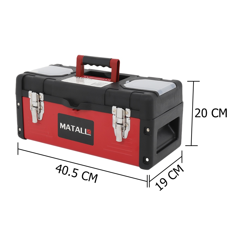 Homebase MATALL Thùng đựng đồ nghề dụng cụ bằng thép/nhựa 40.5x20x20 cm màu đen - đỏ