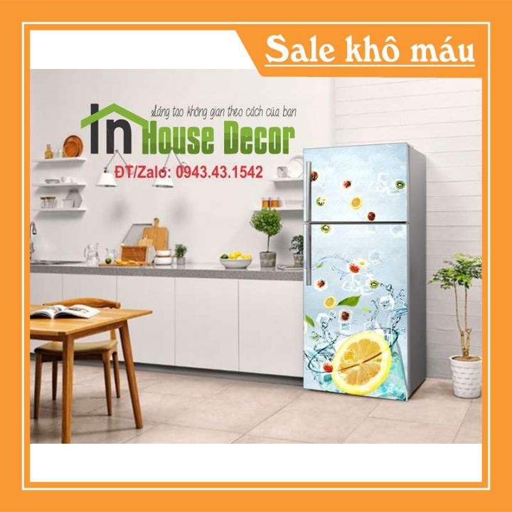 Miếng Dán Tủ Lạnh Chống Thấm Nước - Chất Liệu Decal Bóc Dán - Phù Hợp Mọi Loại Tủ - Băng Đá Ngày Hè