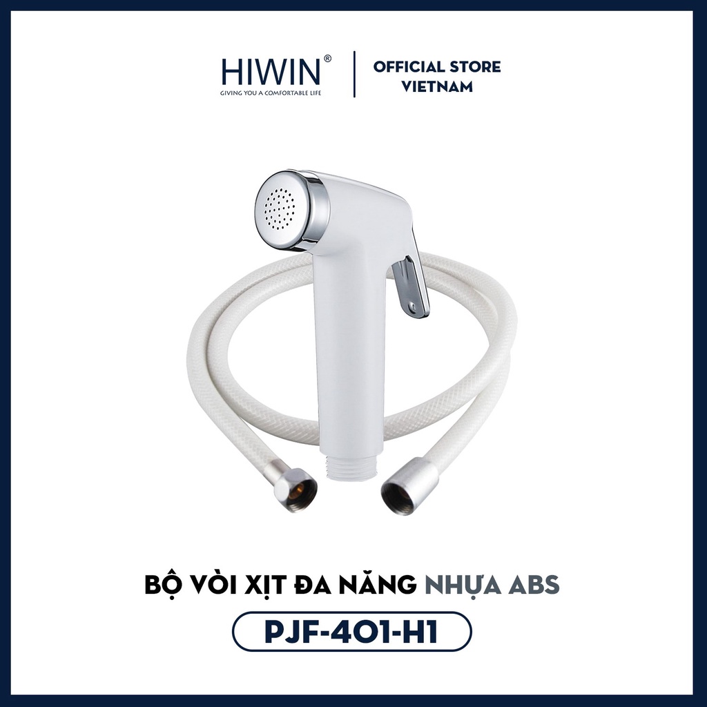 Vòi xịt vệ sinh chất liệu nhựa ABS trắng sứ cao cấp đa năng Hiwin PJF-401