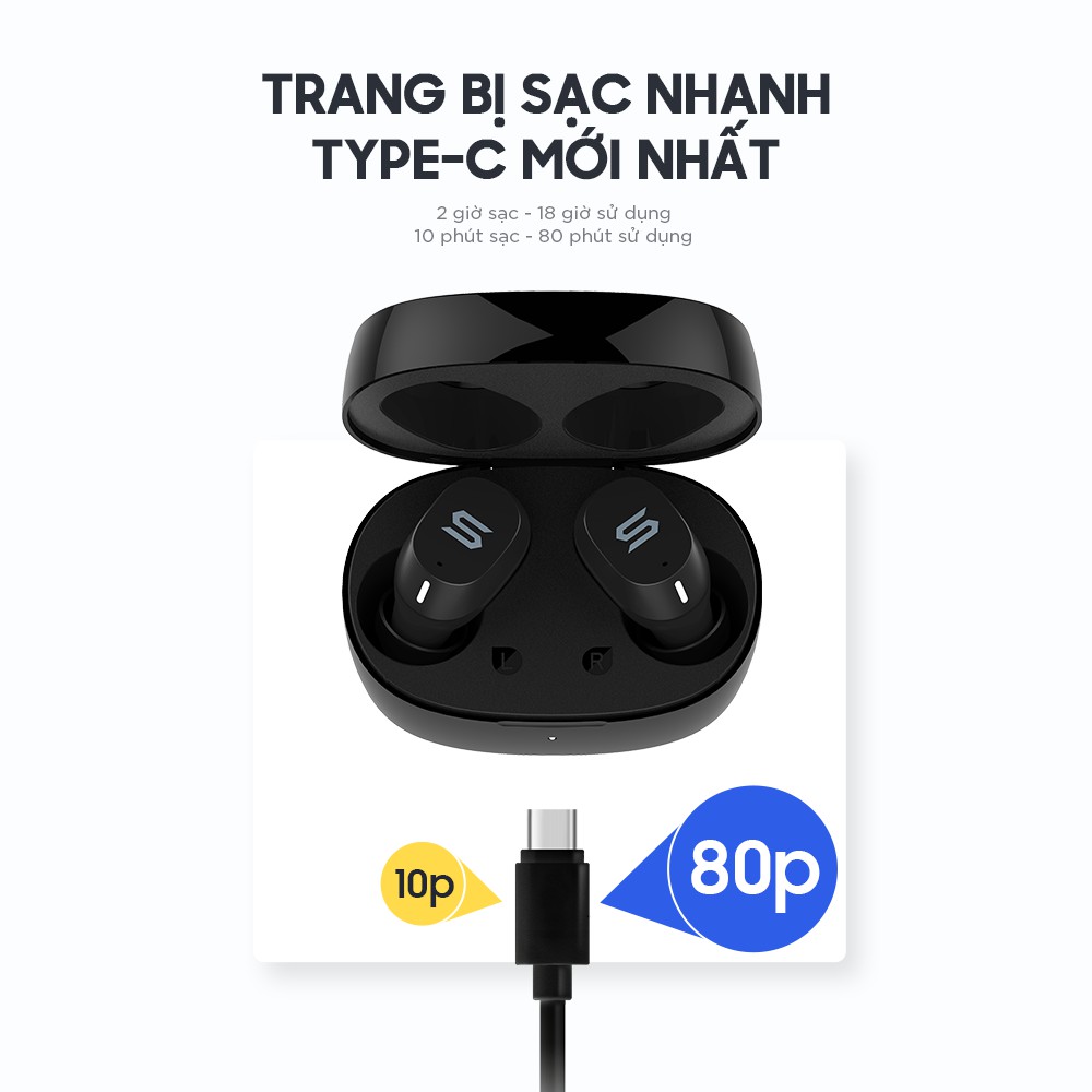 [Mã SOULSE200 giảm 200K] Tai Nghe True Wireless SOUL Emotion 2 - Bluetooth 5.0 - 18H Nghe Nhạc - IPX4 - Hàng Chính Hãng