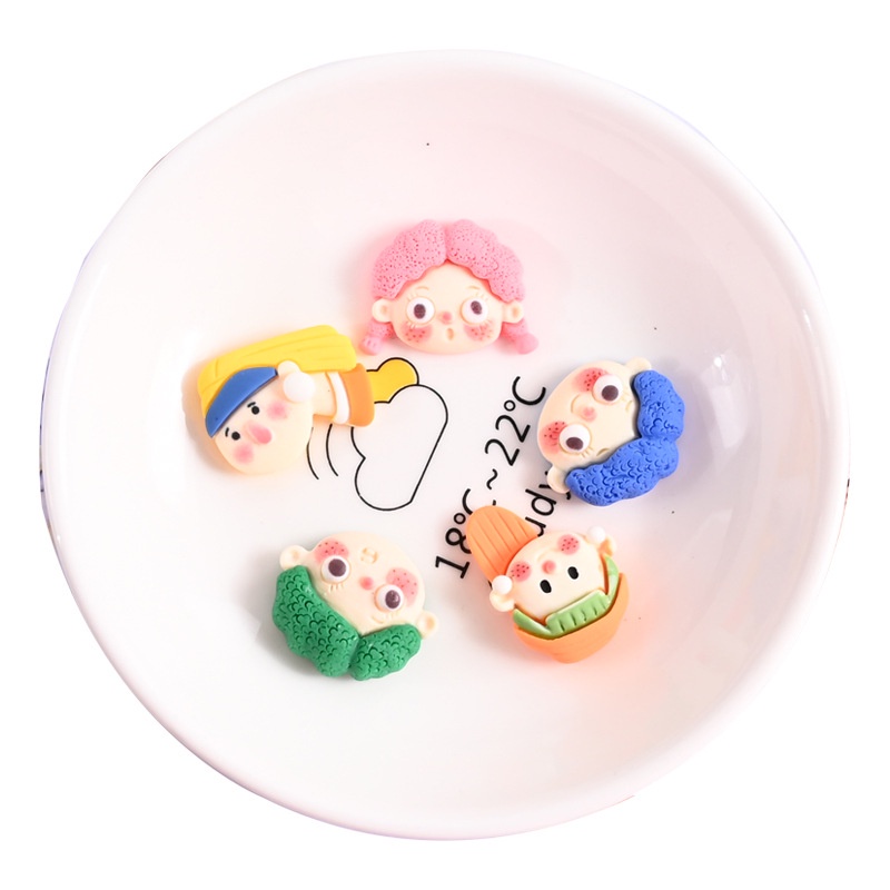 Phụ Kiện Trang Trí Điện Thoại / Kẹp Tóc Diy Hình Bé Trai / Bé Gái Bằng Nhựa Resin