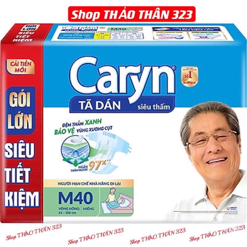 Tã / Bỉm DÁN CARYN SIÊU THẤM NGƯỜI LỚN SỐ 1 NHẬT BẢN 🇯🇵 M10, ML10 (1 Bịch 10 Miếng)